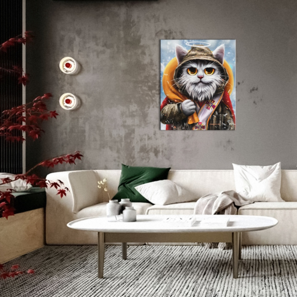 Постер на полотні - Котик Святий Миколай ©Маріанна Пащук