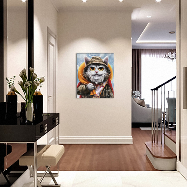 Постер на полотні - Котик Святий Миколай ©Маріанна Пащук