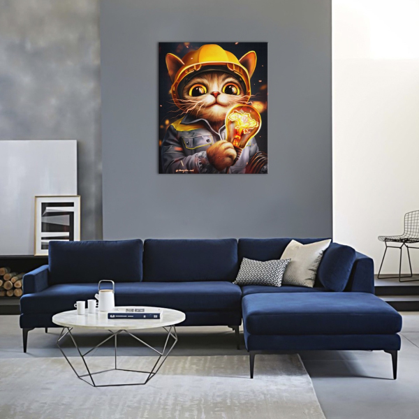 Постер на полотні - Котик Святий Миколай ©Маріанна Пащук