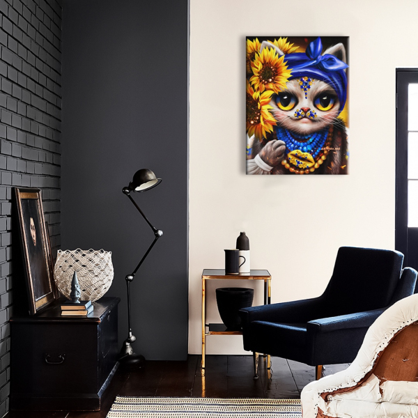 Постер на полотні - Творческая кошка ©Марианна Пащук