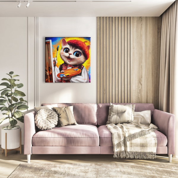 Постер на полотні - Котик-художник ©Маріанна Пащук