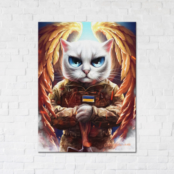 Постер на полотні - Котик Янгол ©Маріанна Пащук