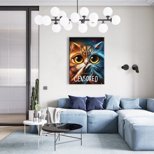 Постер на полотні - Котик censored ©Маріанна Пащук