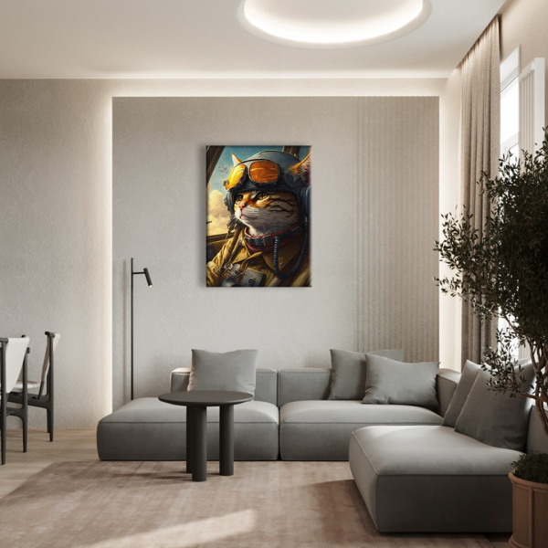 Постер на полотні - Котик-пілот ©Маріанна Пащук