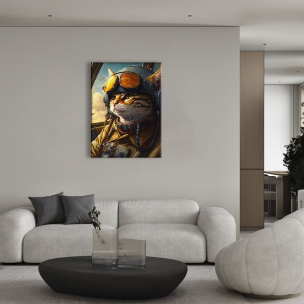 Постер на полотні - Котик-пілот ©Маріанна Пащук