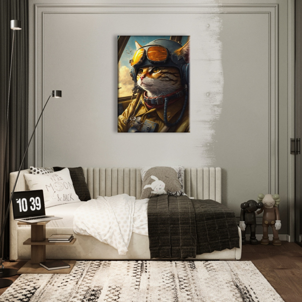 Постер на полотні - Котик-пілот ©Маріанна Пащук