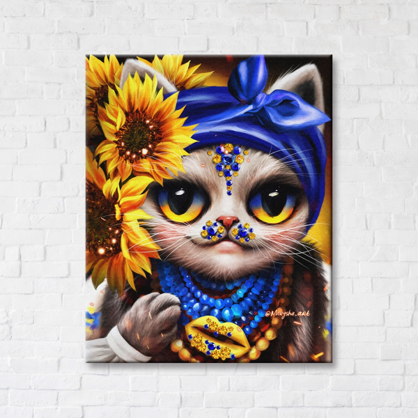 Постер на полотні - Творча киця ©Маріанна Пащук