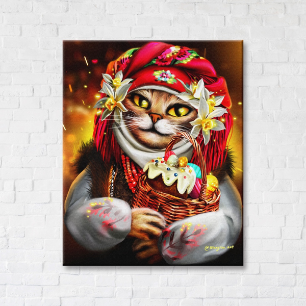 Постер на полотні - Великодня киця ©Маріанна Пащук