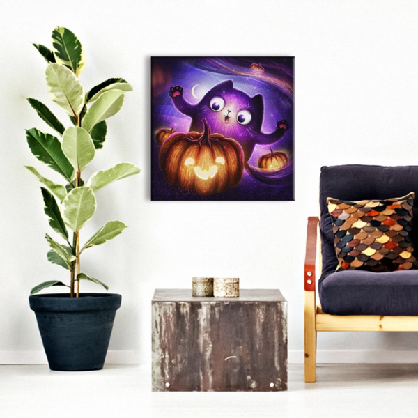 Постер на полотні - Котик-хэллоуин ©Марианна Пащук