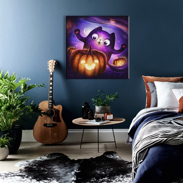 Постер на полотні - Котик-хэллоуин ©Марианна Пащук