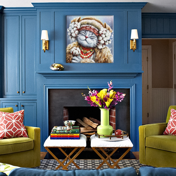 Постер на полотні - Киця-зима ©Маріанна Пащук