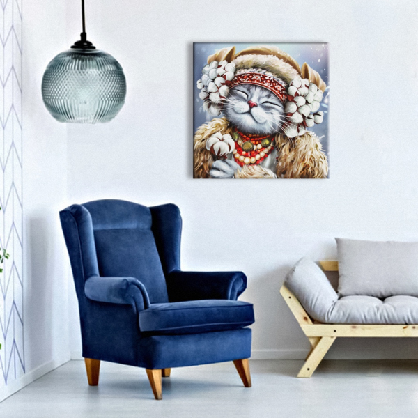 Постер на полотні - Киця-зима ©Маріанна Пащук