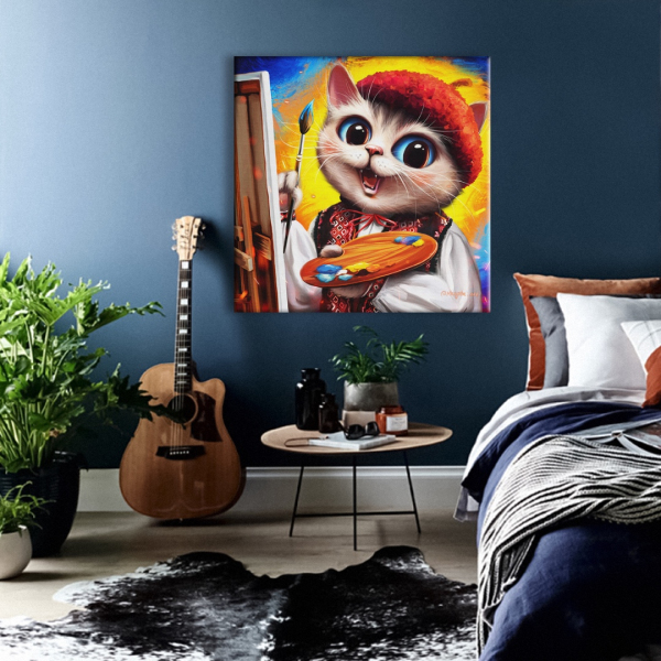 Постер на полотні - Котик-художник ©Маріанна Пащук