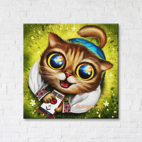 Постер на полотні - Котик ППО ©Маріанна Пащук