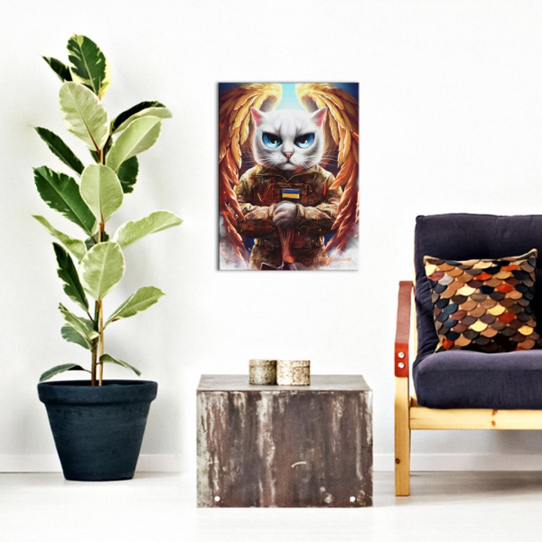 Постер на полотні - Котик Янгол ©Маріанна Пащук