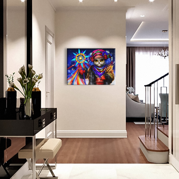 Постер на полотні - Киця-колядниця ©Маріанна Пащук