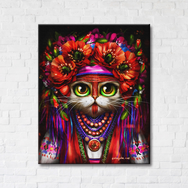 Постер на полотні - Киця-мотанка ©Маріанна Пащук