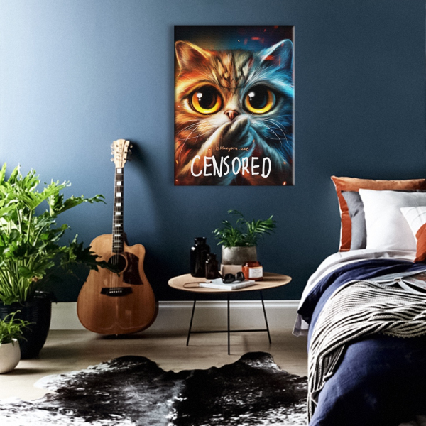 Постер на полотні - Котик censored ©Марианна Пащук