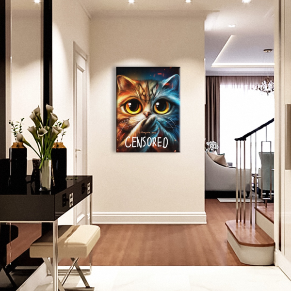 Постер на полотні - Котик censored ©Марианна Пащук