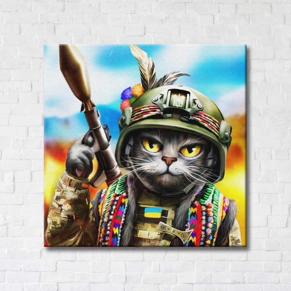 Постер на полотні - Котик Гуцул ©Маріанна Пащук