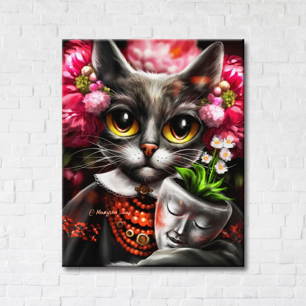 Постер на полотні - Киця Дзен ©Маріанна Пащук