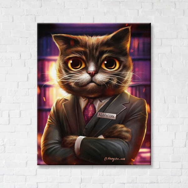 Постер на полотні - Котик адвокат ©Марианна Пащук