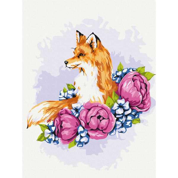 Картина по номерам Тварини, птахи та риби - Квіткова лисиця © Anna Kulyk