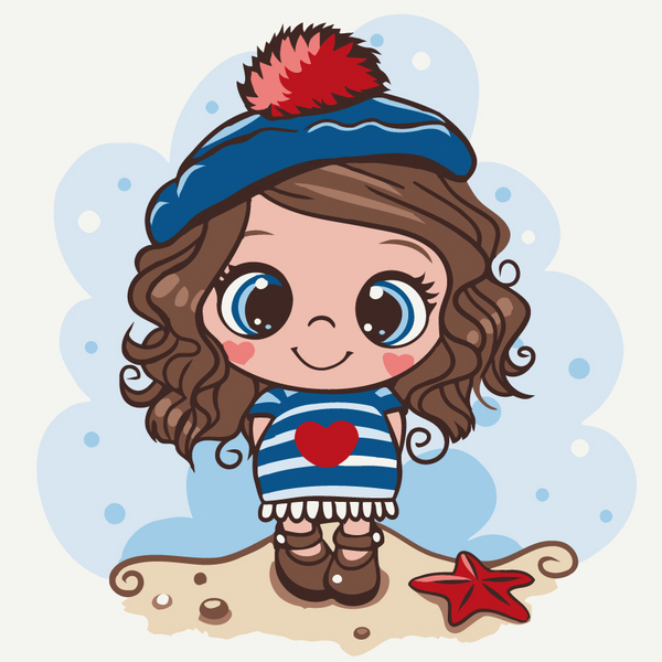 Картина по номерам Для дітей - Маленька морячка