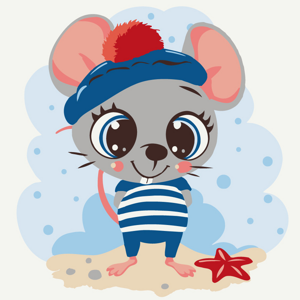 Картина по номерам Для дітей - Мишеня матрос