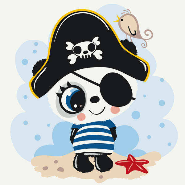 Картина по номерам Для дітей - Панда у піратському капелюсі