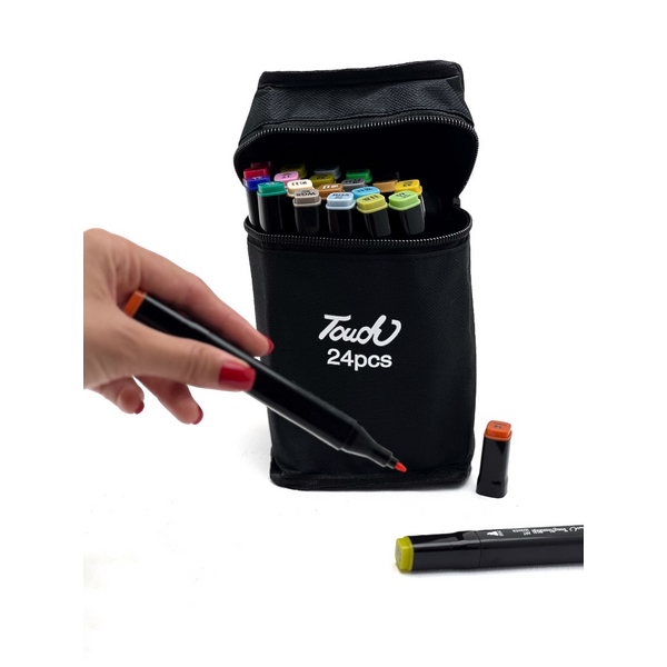 Перманентнi маркери - Набір перманентних двосторонніх маркерів на спиртовій основі (24 шт)