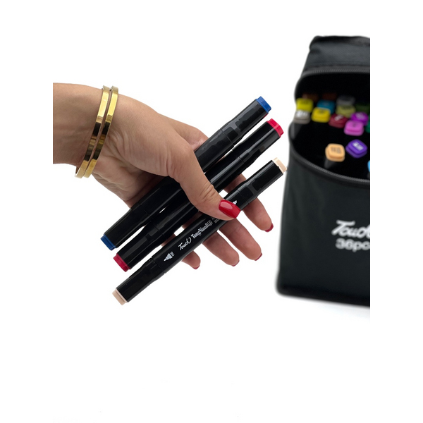 Перманентнi маркери - Набір перманентних двосторонніх маркерів на спиртовій основі (24 шт)