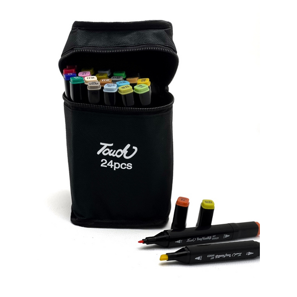 Перманентнi маркери - Набір перманентних двосторонніх маркерів на спиртовій основі (24 шт)