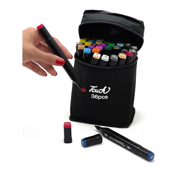 Перманентнi маркери - Набір перманентних двосторонніх маркерів на спиртовій основі (36 шт)