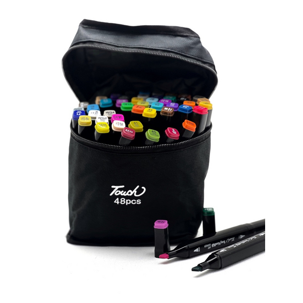 Перманентнi маркери - Набір перманентних двосторонніх маркерів на спиртовій основі (48 шт)