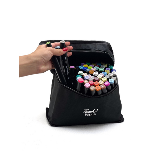 Перманентнi маркери - Набір перманентних двосторонніх маркерів на спиртовій основі (80 шт)