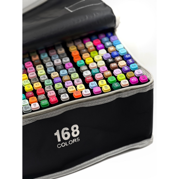 Перманентнi маркери - Набір перманентних двосторонніх маркерів на спиртовій основі (168 шт)