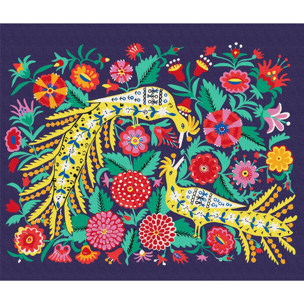 Картина по номерам Репродукції художників - Птахи у квітах  © Maria Prymachenko