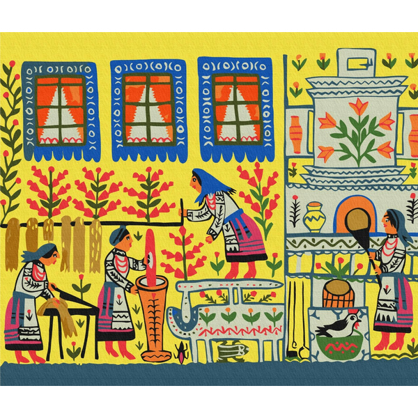 Картина по номерам Репродукції художників - Моя хата Моя правда © Maria Prymachenko