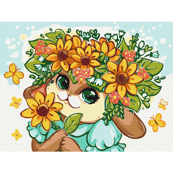 Картина по номерам Для дітей - Квіткове зайченя © Olena Lazarenko