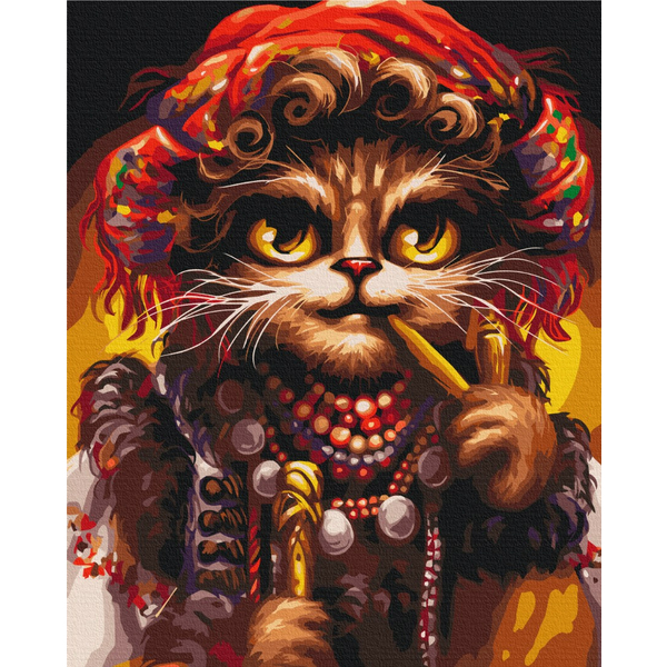 Картина по номерам Тварини, птахи та риби - Киця Гуцулка ©Маріанна Пащук