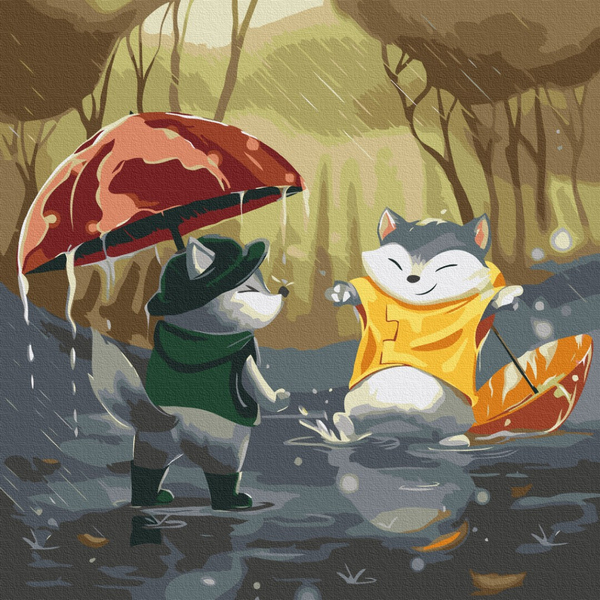 Картина по номерам Картины 40x40 - Веселощі під дощем @artdi.ua