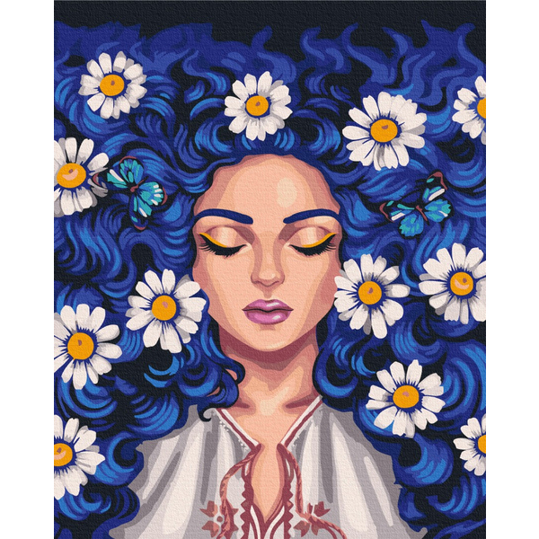 Картина по номерам Люди на картинах - Ромашки у волоссі © Поліна Скурихіна