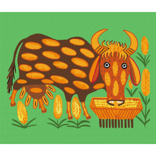 Картина по номерам Преміум картини - Корова отака дасть п'ять тисяч літрів молока © Maria Prymachenko