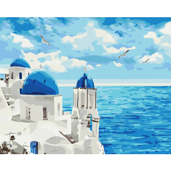 Картина по номерам Преміум картини - Хмари Санторіні