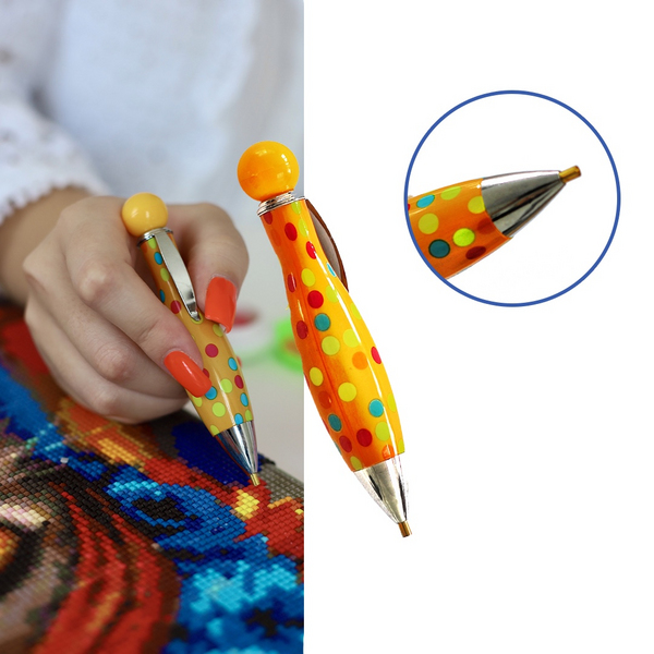 Аксесуари для алмазної мозаїки (281) - Міні стилус для  алмазної мозаїки. Оранжевий