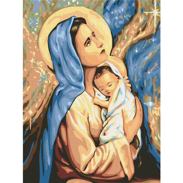 Картина по номерам Діти та ангели - Мария и Иисус