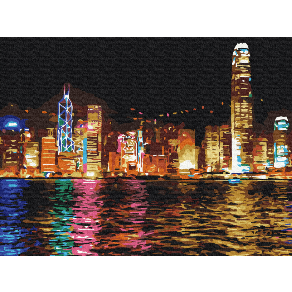 Картина по номерам Города - Нічний Гонконг