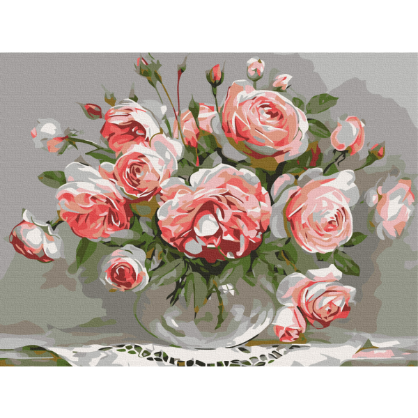 Картина по номерам Квіти - Троянди на столику