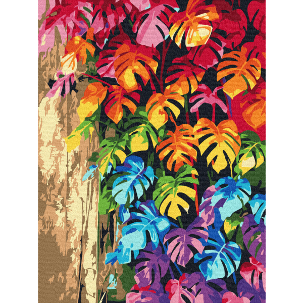 Картина по номерам Квіти - Кольорове листя